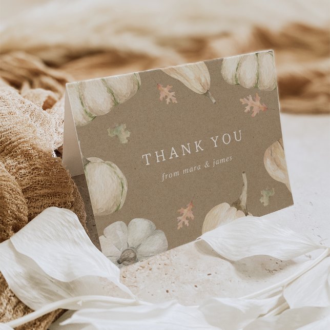 Rustic Pumpkins Fall Baby Shower Letterpress Thank You Card (Creator Uploaded)