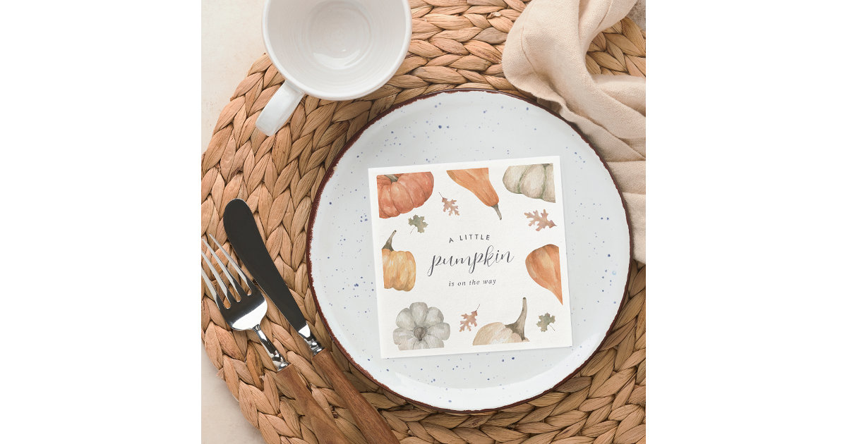 Rustic Pumpkins Fall Baby Shower Napkins Zazzle