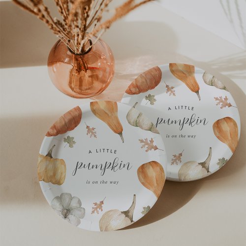 Rustic Pumpkins Fall Baby Shower Paper Plates