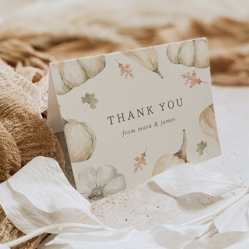 Rustic Pumpkins Fall Baby Shower Thank You Card