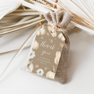 Rustic Pumpkins Fall Baby Shower Thank You Favor Gift Tags