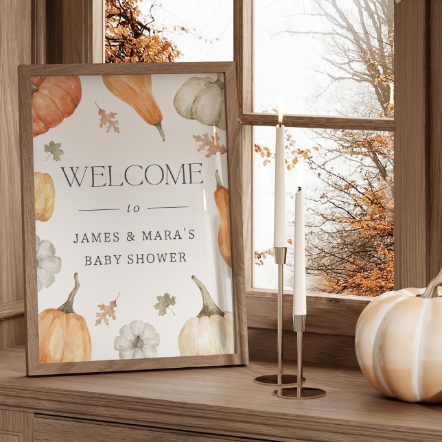 Rustic Pumpkins Fall Baby Shower Welcome Sign (Creator Uploaded)