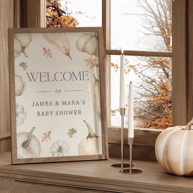 Rustic Pumpkins Fall Baby Shower Welcome Sign (Creator Uploaded)