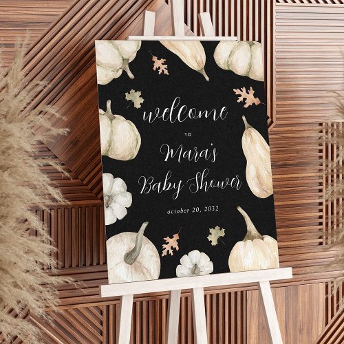 Rustic Pumpkins Fall Baby Shower Welcome Sign