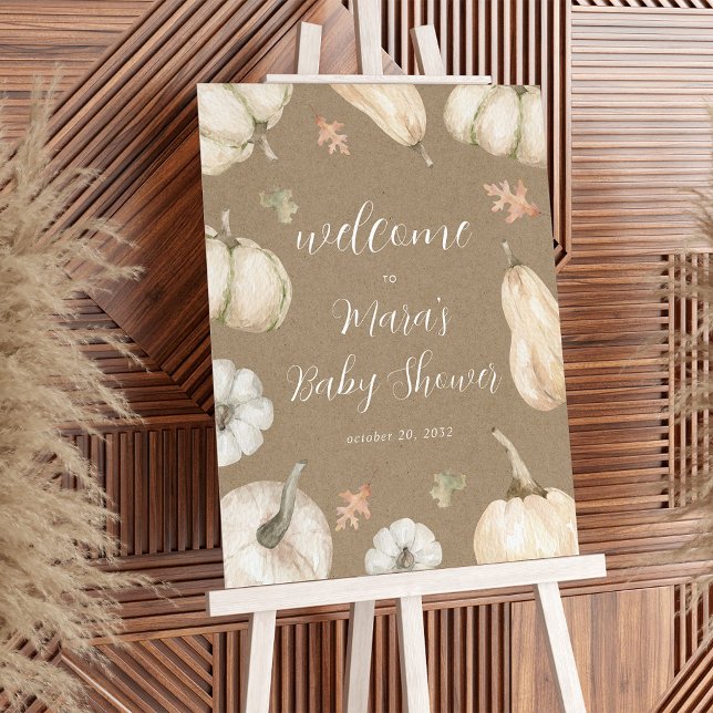 Rustic Pumpkins Fall Baby Shower Welcome Sign (Creator Uploaded)