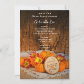 Rustic Pumpkins Fall Barn Bridal Shower Invitation (Front)