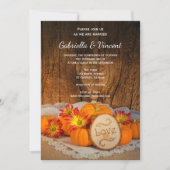 Rustic Pumpkins Fall Barn Wedding Invitation (Front)
