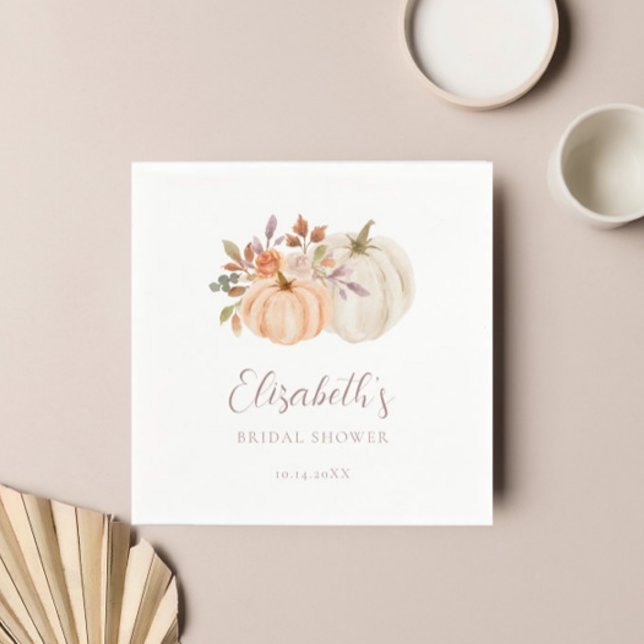 Rustic Pumpkins Fall Foliage Bridal Shower Napkins (Creator Uploaded)