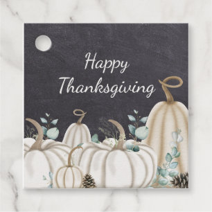 Rustic Pumpkins Farmhouse Happy Thanksgiving Favor Tags