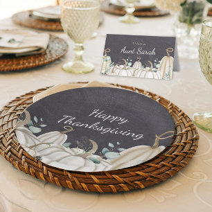 Rustic Pumpkins Farmhouse Happy Thanksgiving Paper Plates