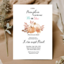 Rustic Pumpkins He or She Gender Reveal Invitation