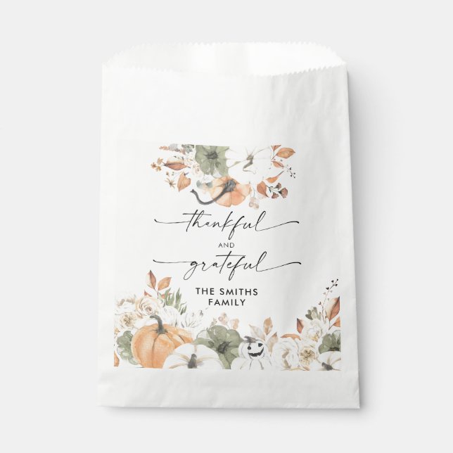 Rustic Pumpkins Thanksgiving Dinner Favor Bags (Front)