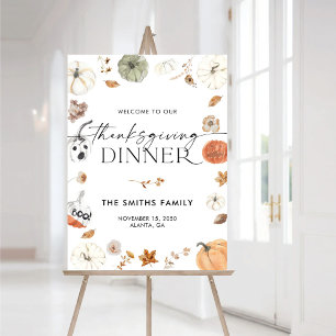 Rustic Pumpkins Thanksgiving Dinner Foam Boards