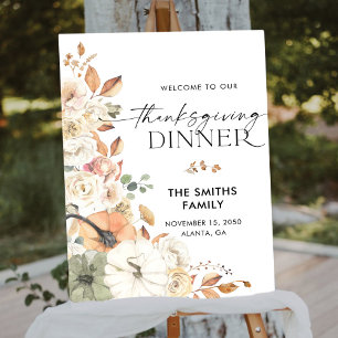 Rustic Pumpkins Thanksgiving Dinner Foam Boards