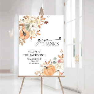 Rustic Pumpkins Thanksgiving Dinner Foam Boards