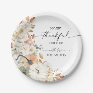 Rustic Pumpkins Thanksgiving Dinner Paper Plate 
