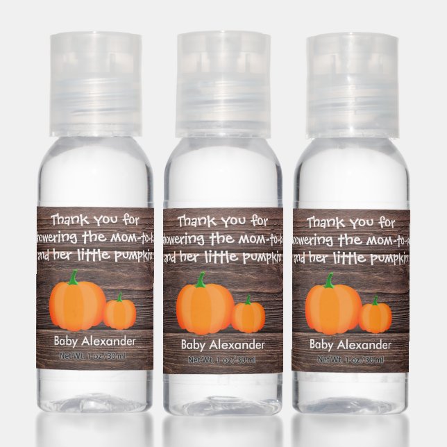 Rustic Pumpkins Thanksgiving Thank You Hand Saniti Hand Sanitizer (Set)