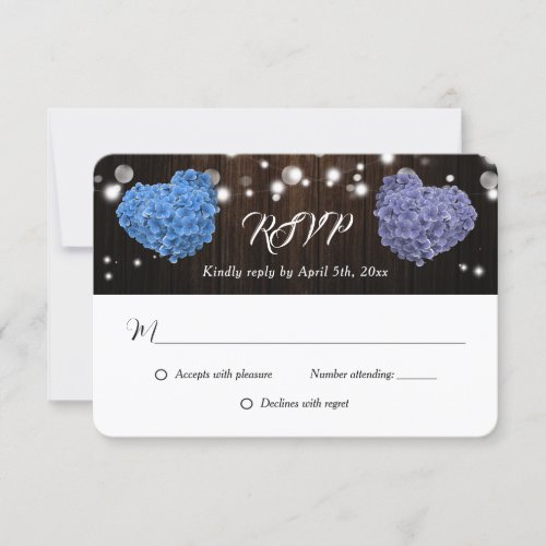 Rustic Purple and Blue Floral Wedding RSVP Card