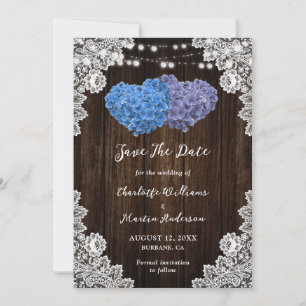 Rustic Purple and Blue Wedding Save The Date