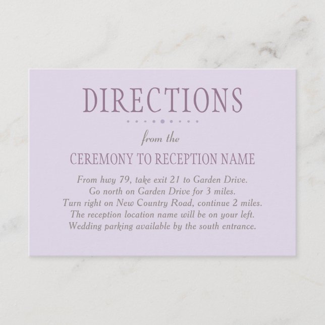 Rustic Purple and Green Floral Wedding Enclosure Card (Front)