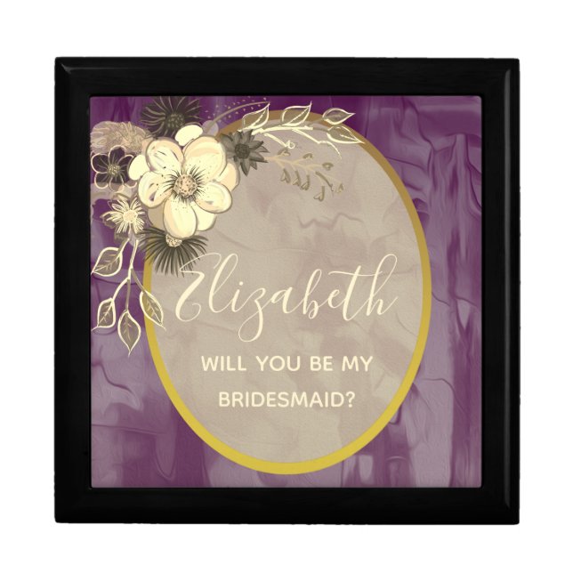 Rustic Purple Bridesmaid Proposal Box (Front)