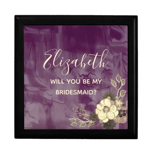 Rustic Purple Bridesmaid Proposal Box