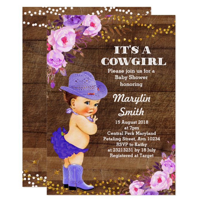 cowgirl baby shower invitations