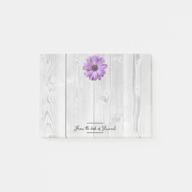 Rustic Purple Daisy Personalized Notes (Front)