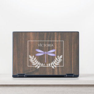Rustic Purple Dragonfly Personalized HP Laptop Skin