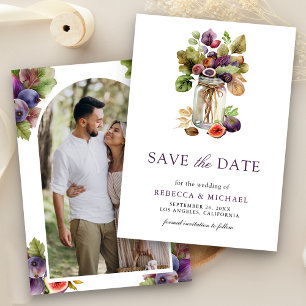 Rustic Purple Fig Mason Jar Photo Wedding Save The Date