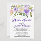 Rustic Purple Floral Bridal Shower Invitation | Zazzle