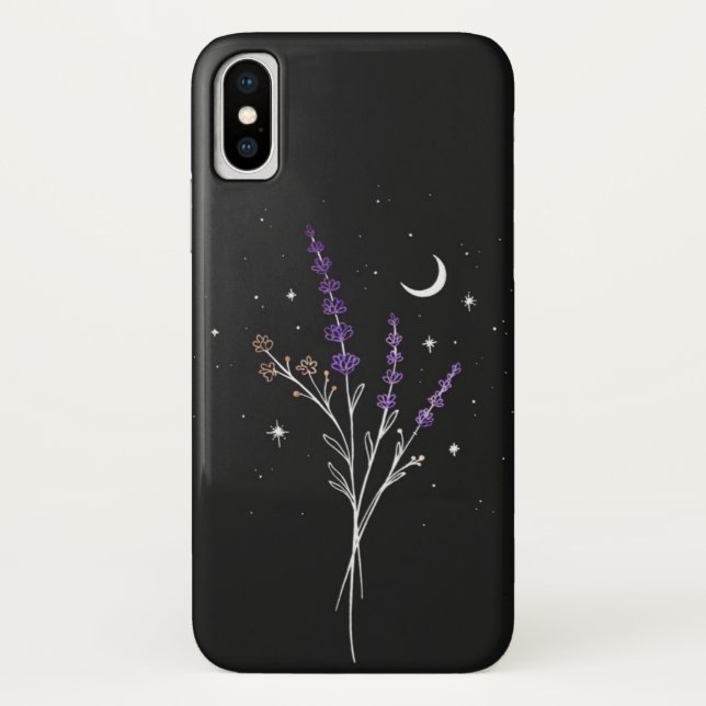 Rustic purple floral & moon      Case-Mate iPhone case (Back)