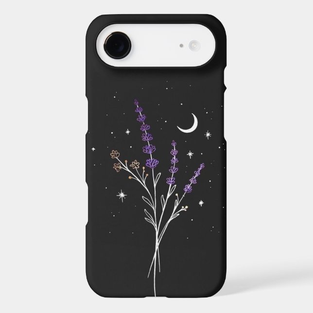 Rustic purple floral & moon      Case-Mate iPhone case (Back)