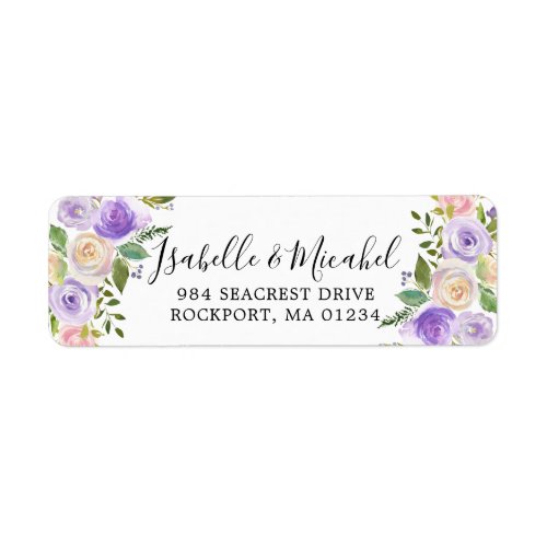 Rustic Purple Floral Return Address Label