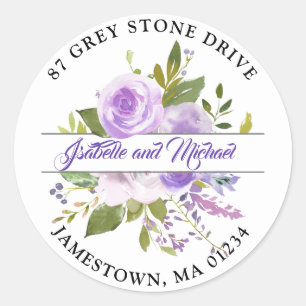 Rustic Purple Floral Return Address Label