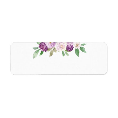 Rustic Purple Floral Wedding Blank Label