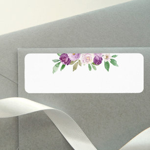 Rustic Purple Floral Wedding Blank Label