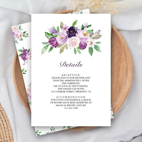 Rustic Purple Floral Wedding Details