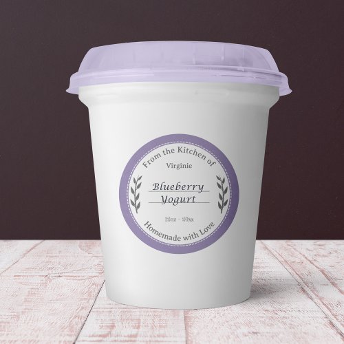 Rustic Purple Homemade with Love Label Sticker