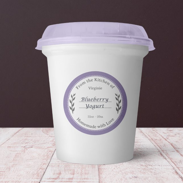 Rustic Purple Homemade with Love Label Sticker (Rustic Purple Homemade with Love Label Sticker)