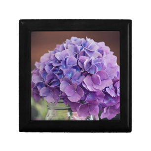 Rustic Purple Hydrangea in Mason Jar Photograph Gift Box