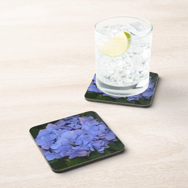 Rustic Purple Hydrangea macrophylla  Beverage Coaster (Right Side)