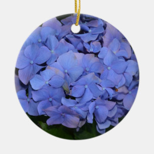 Rustic Purple Hydrangea macrophylla Ceramic Ornament