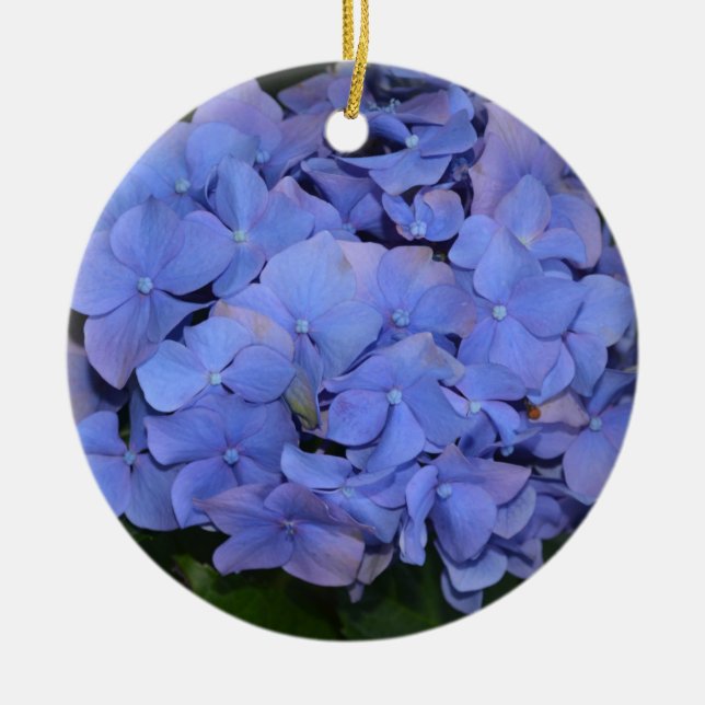 Rustic Purple Hydrangea macrophylla  Ceramic Ornament (Front)