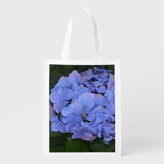 Rustic Purple Hydrangea macrophylla  Grocery Bag (Front)