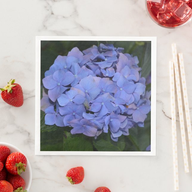 Rustic Purple Hydrangea macrophylla  Paper Dinner Napkins (Insitu)