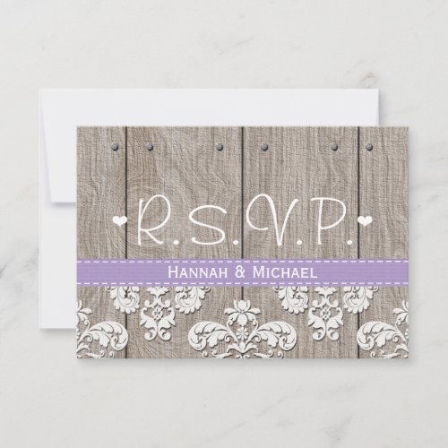 Rustic Purple Hydrangea Wedding RSVP Response Card