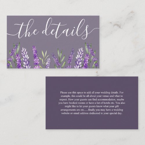 Rustic Purple Lavender Wedding Details  Enclosure 