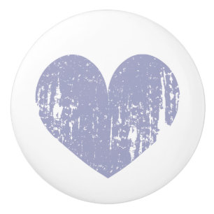 Rustic purple love heart door or drawer pull knobs