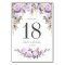 Rustic Purple Rose Floral Wedding Table Number